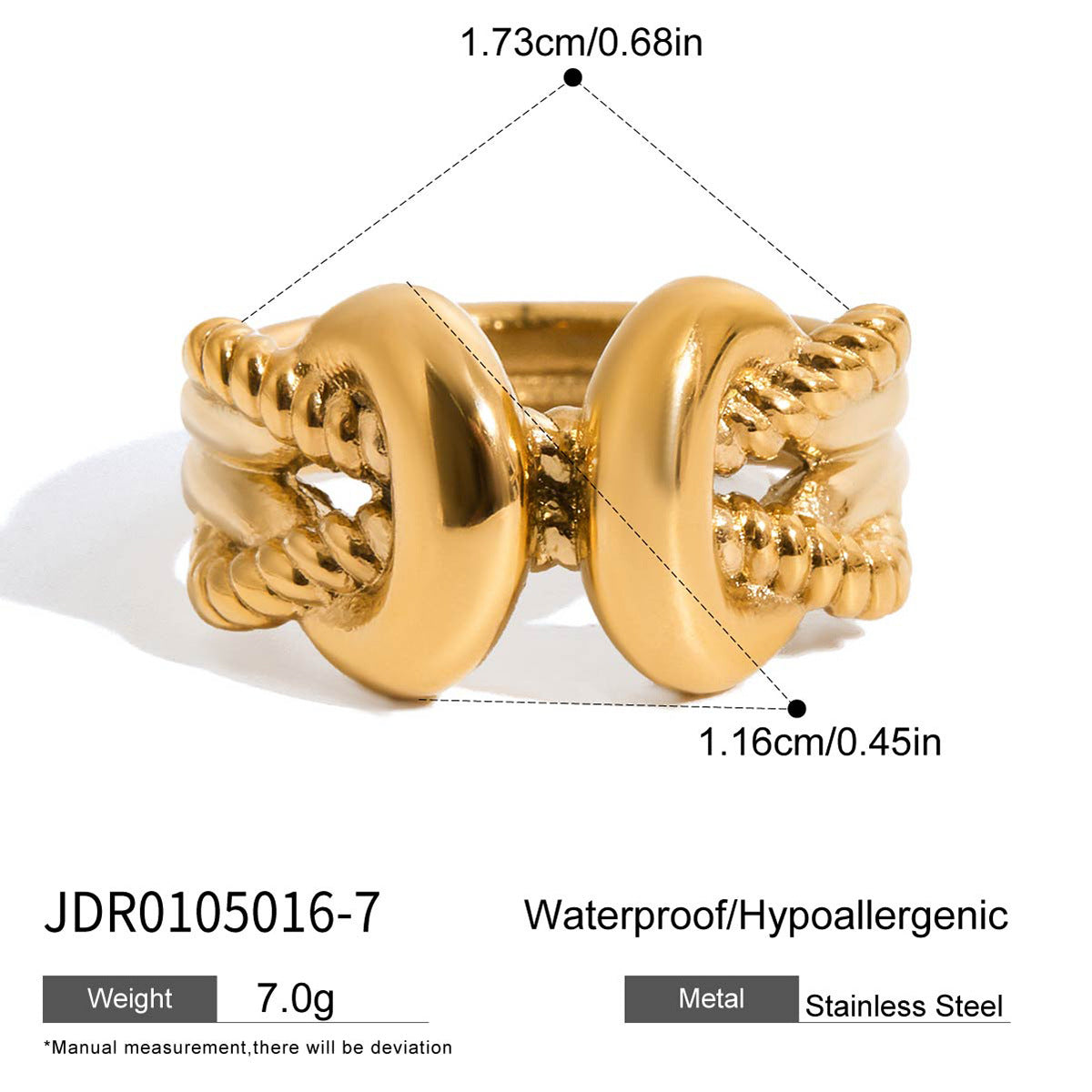 Titanium steel knot ring does not fade