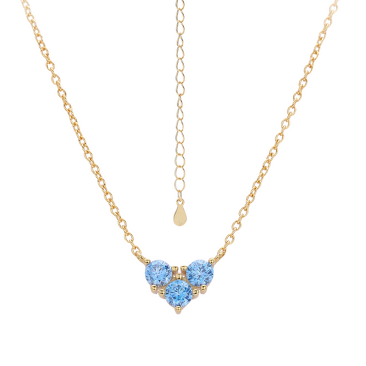 Sea Blue Heart Pendant Necklace