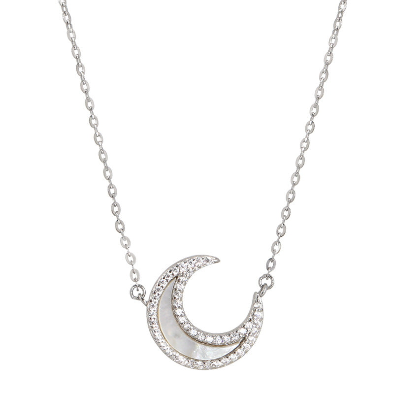 s925 silver moon necklace