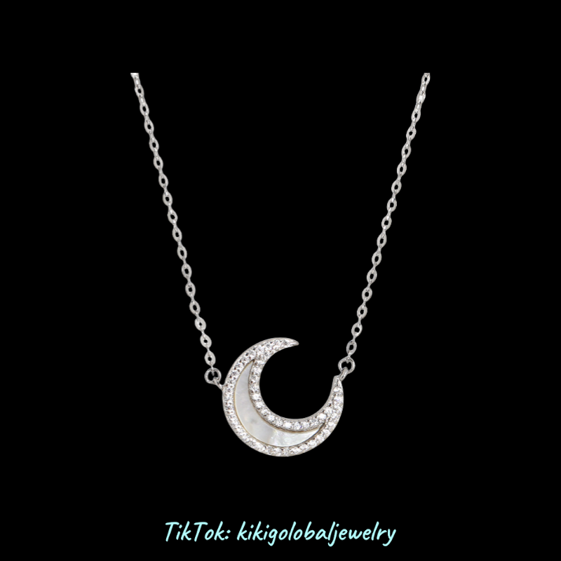 s925 silver moon necklace