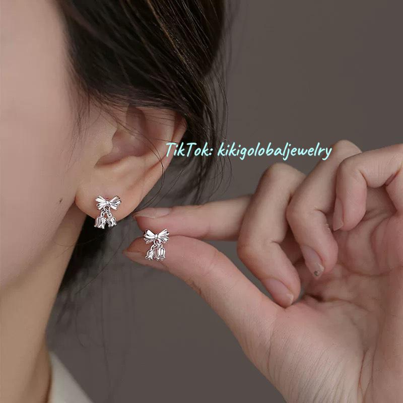 S925 Lily of the Valley Bowknot Earrings