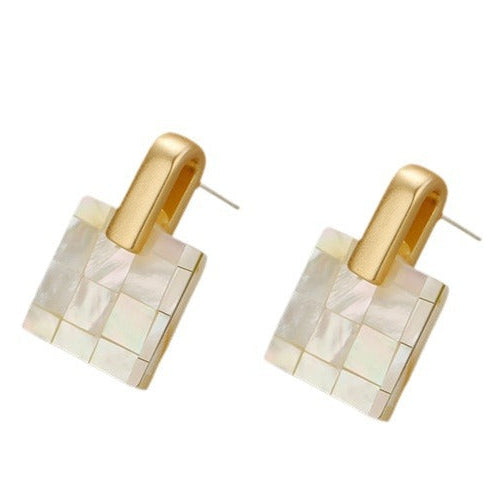 s925 silver needle shell and butterfly shell earrings