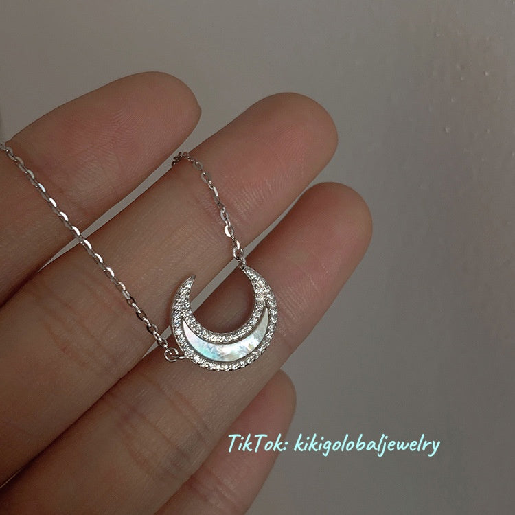 s925 silver moon necklace