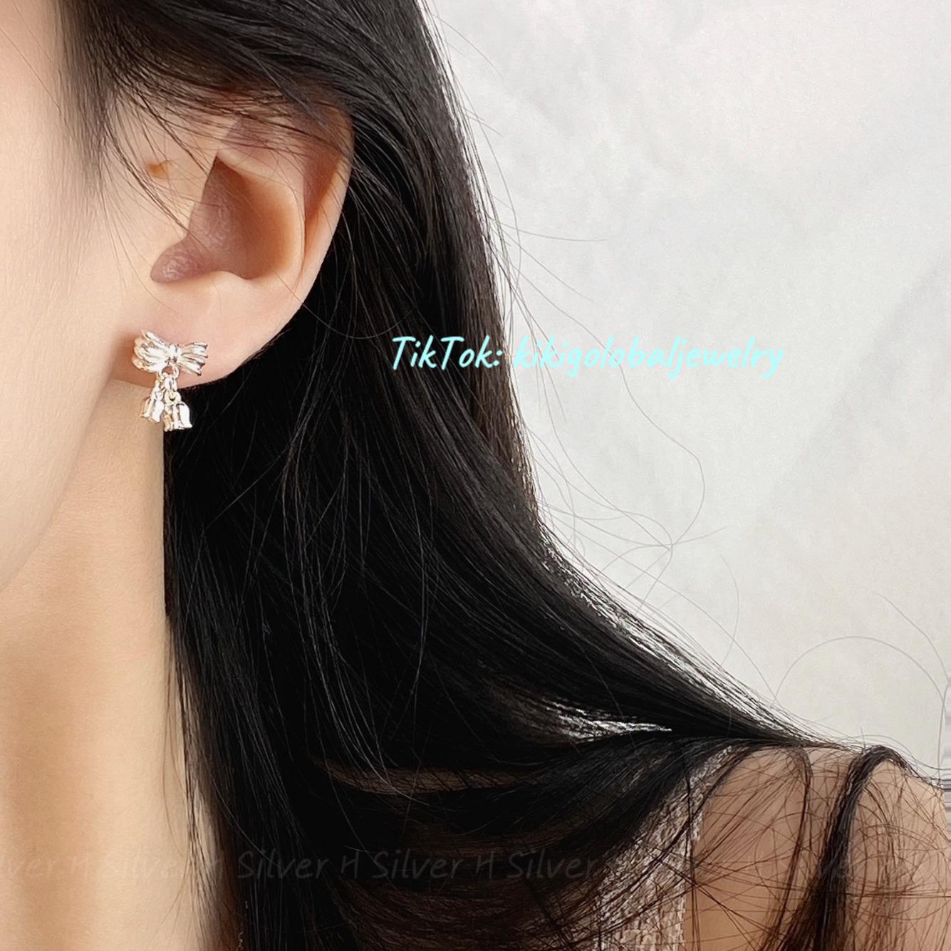 S925 Lily of the Valley Bowknot Earrings