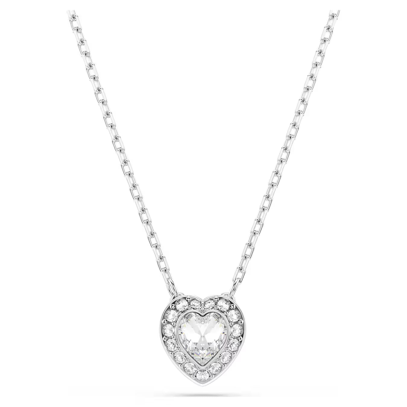 Mixed-cut heart-shaped diamond necklace