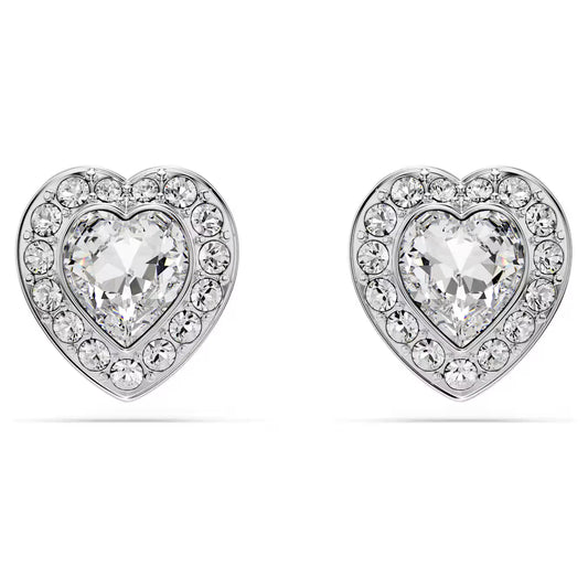Hybrid-cut heart-shaped diamond earrings
