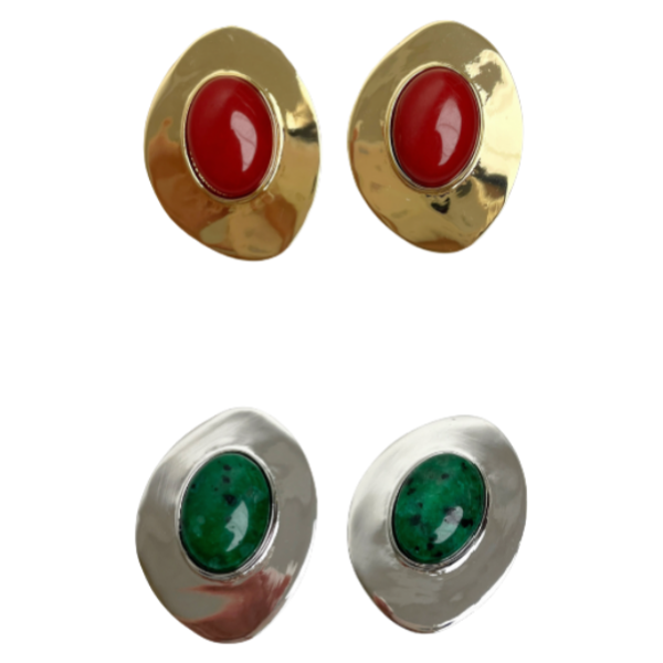 Resin titanium steel earrings