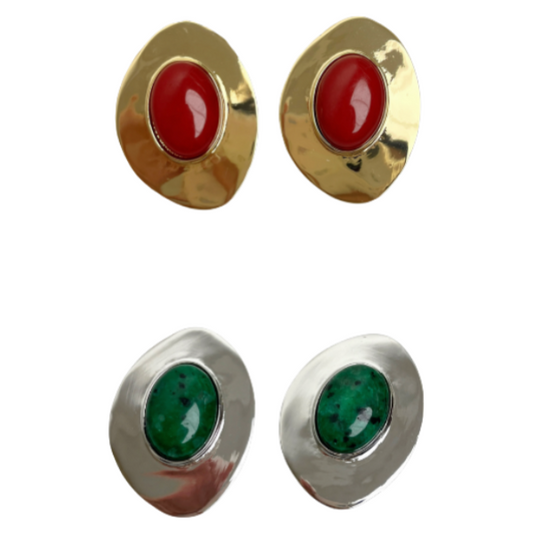 Resin titanium steel earrings