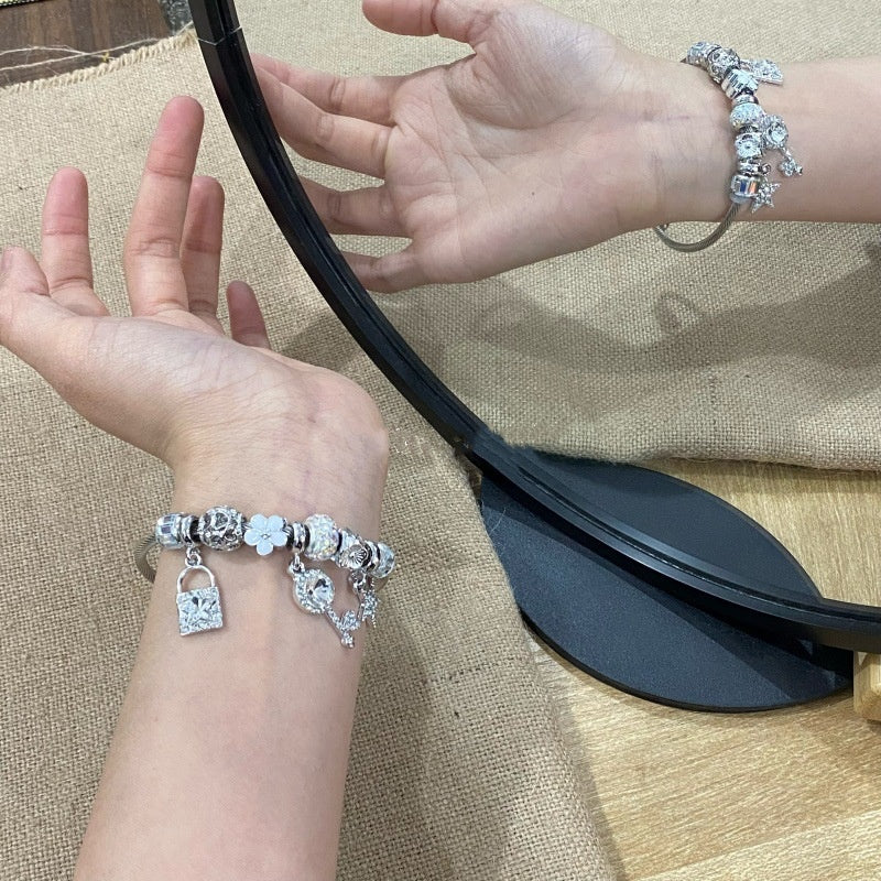 Pretty!!Pandora star key white bracelet