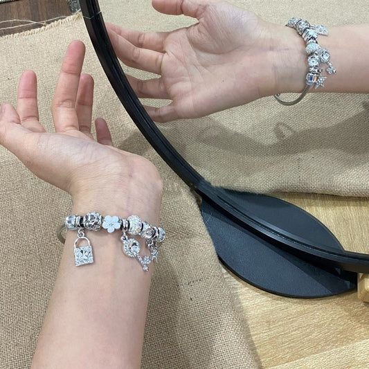 Pretty!!Pandora star key white bracelet